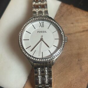 Fossil Silver Dial Stainless Steel Diamond  Women’s Watch